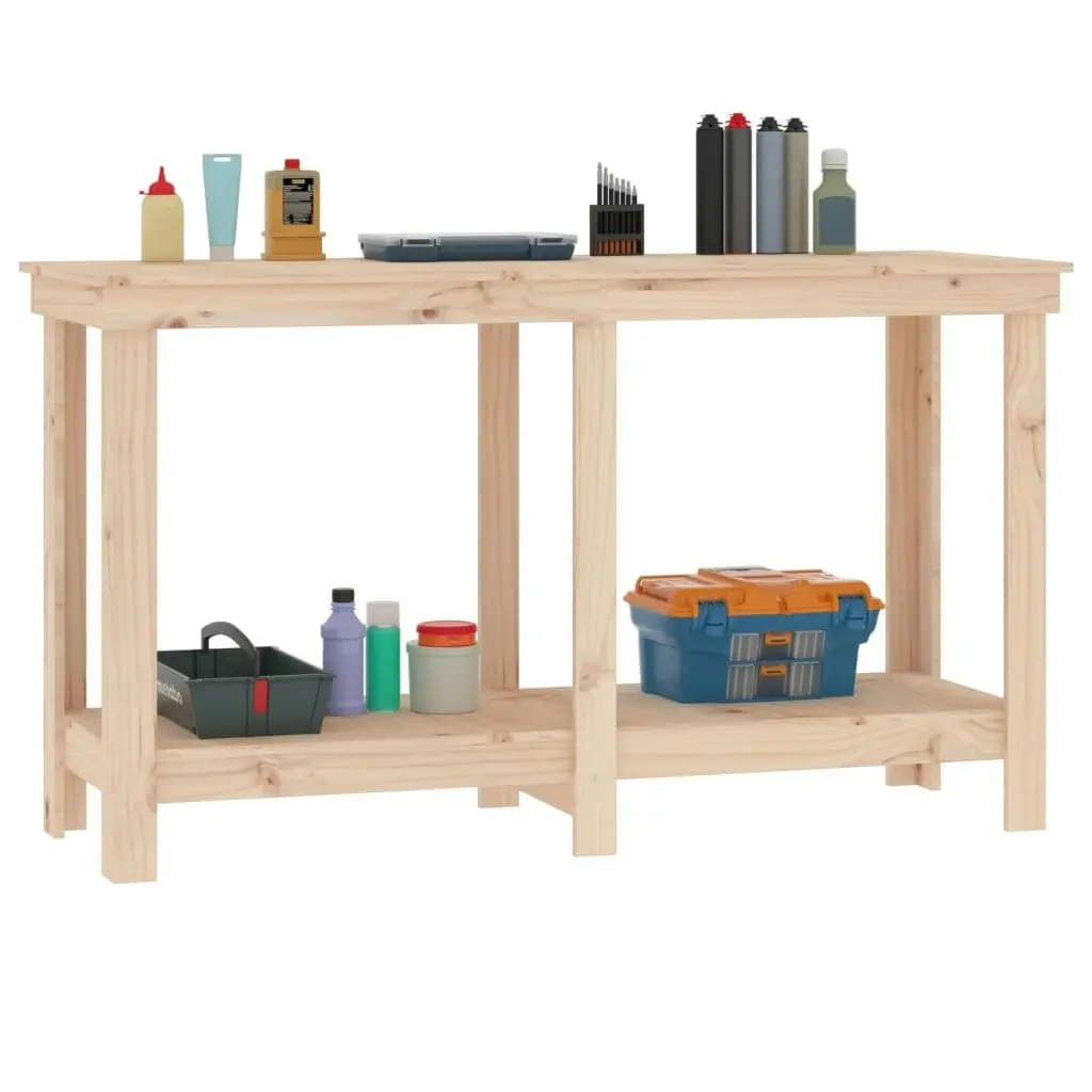 Work Bench 140x50x80 cm Solid Wood Pine 822506