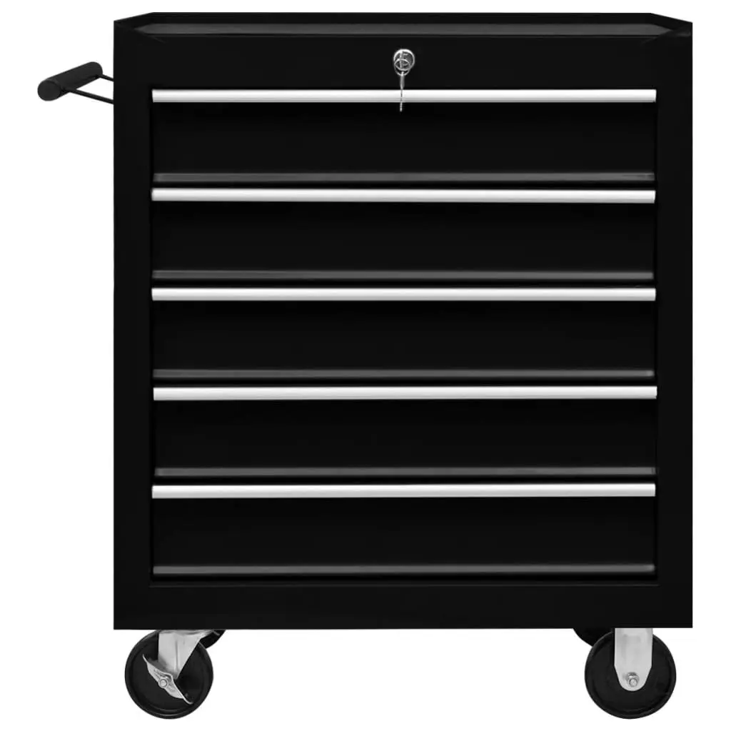 Workshop Tool Trolley with 5 Drawers Black 147172