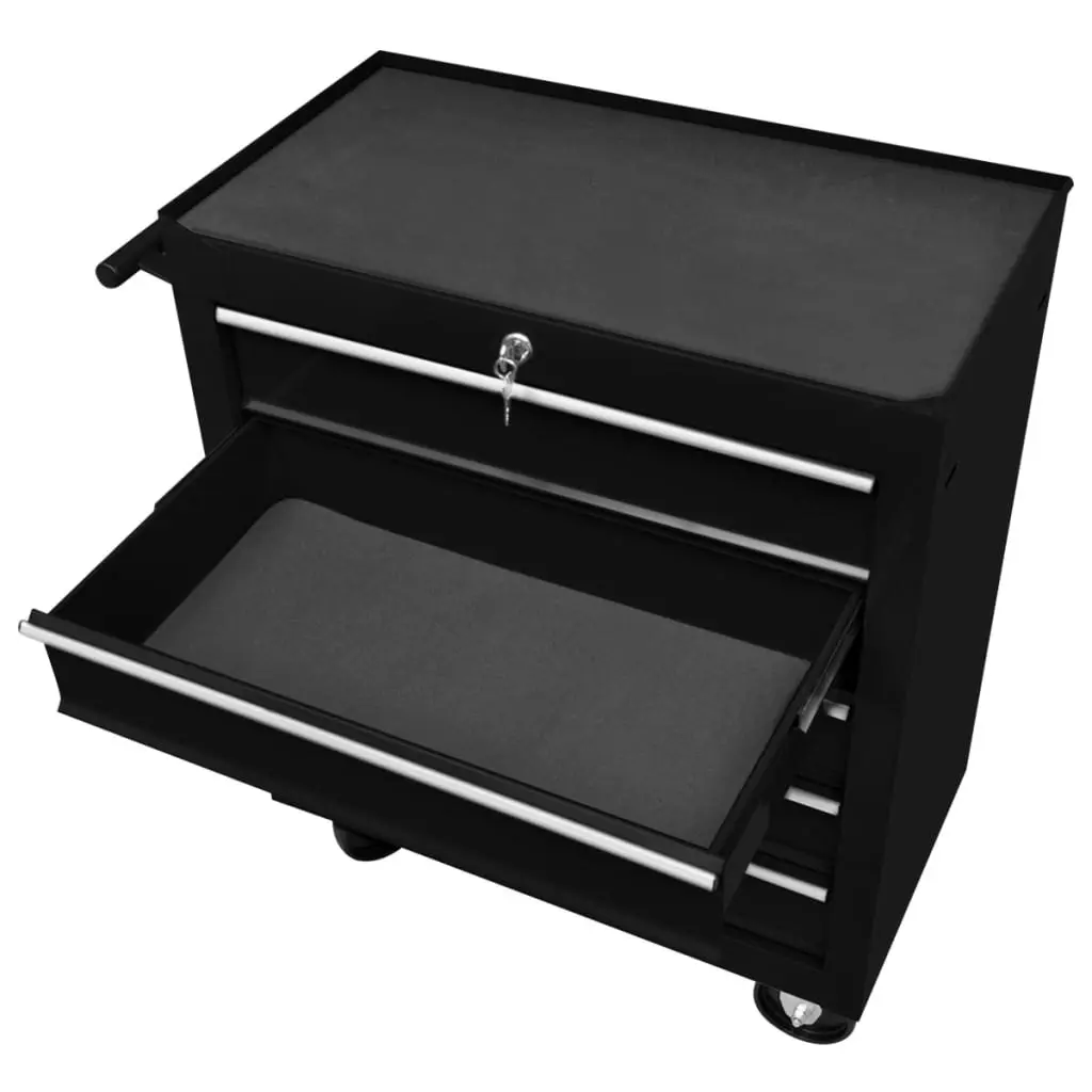 Workshop Tool Trolley with 5 Drawers Black 147172