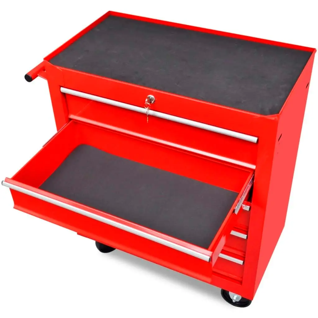 Workshop Tool Trolley 5 Drawers Red 141954