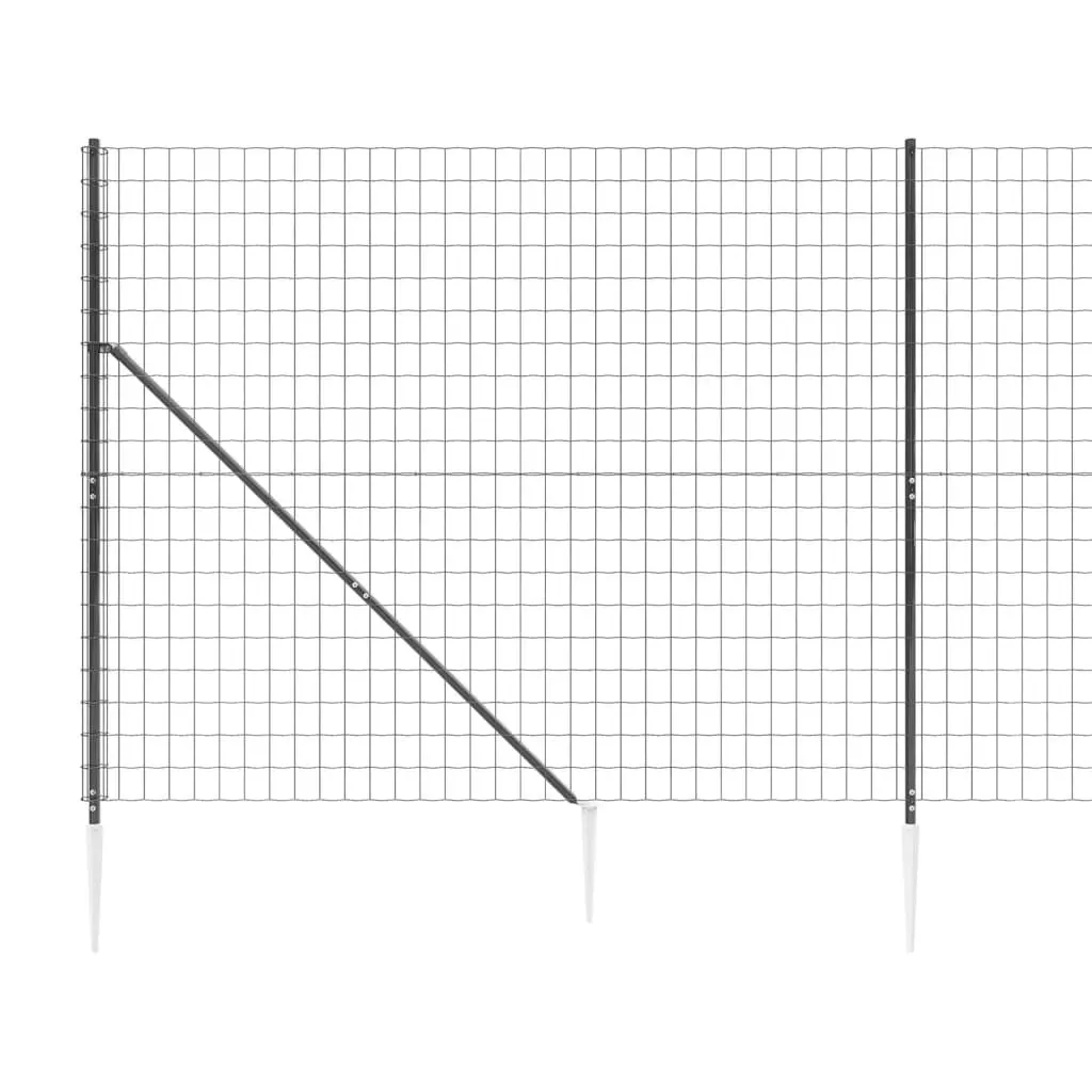 Wire Mesh Fence with Spike Anchors Anthracite 1.6x10 m 154260