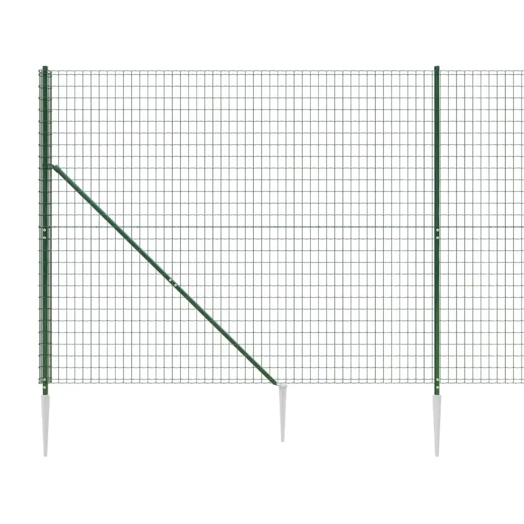 Wire Mesh Fence with Spike Anchors Green 1.6x25 m 154108