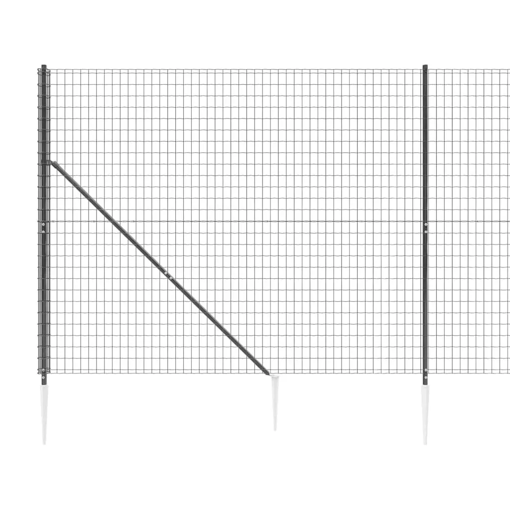 Wire Mesh Fence with Spike Anchors Anthracite 1.4x25 m 154251