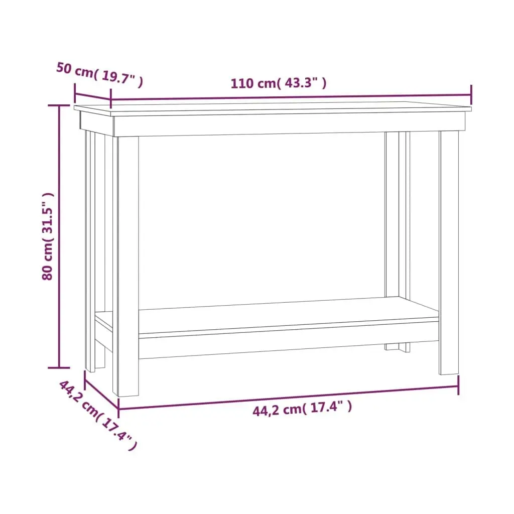 Work Bench 110x50x80 cm Solid Wood Pine 822501