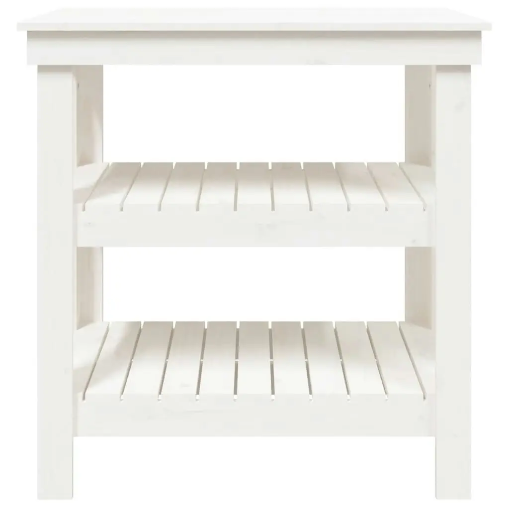 Work Bench White 78.5x50x80 cm Solid Wood Pine 823640