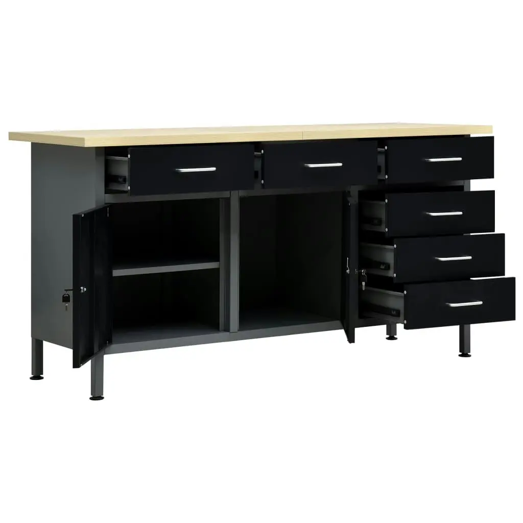 Workbench Black 160x60x85 cm Steel 145348