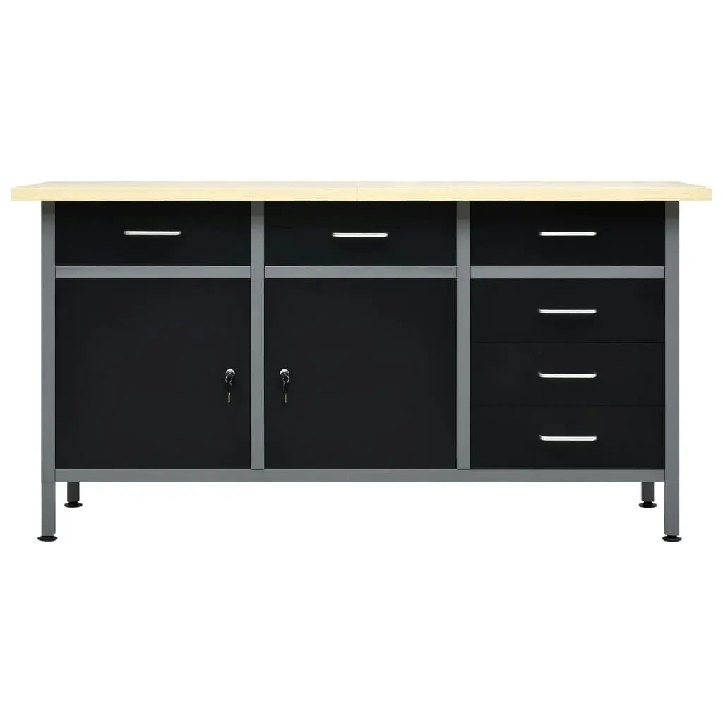 Workbench Black 160x60x85 cm Steel 145348