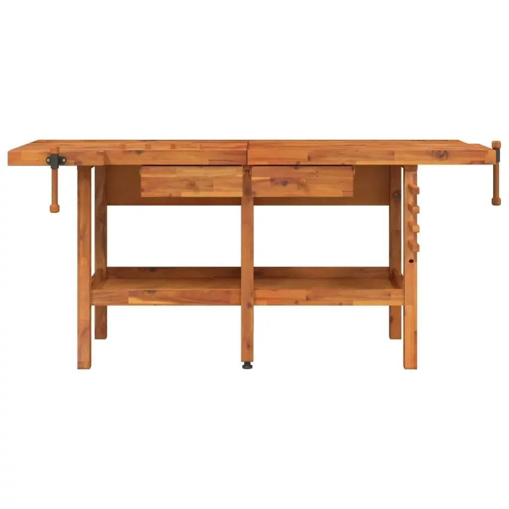 Workbench with Drawers and Vices 192x62x83 cm Solid Wood Acacia 153325