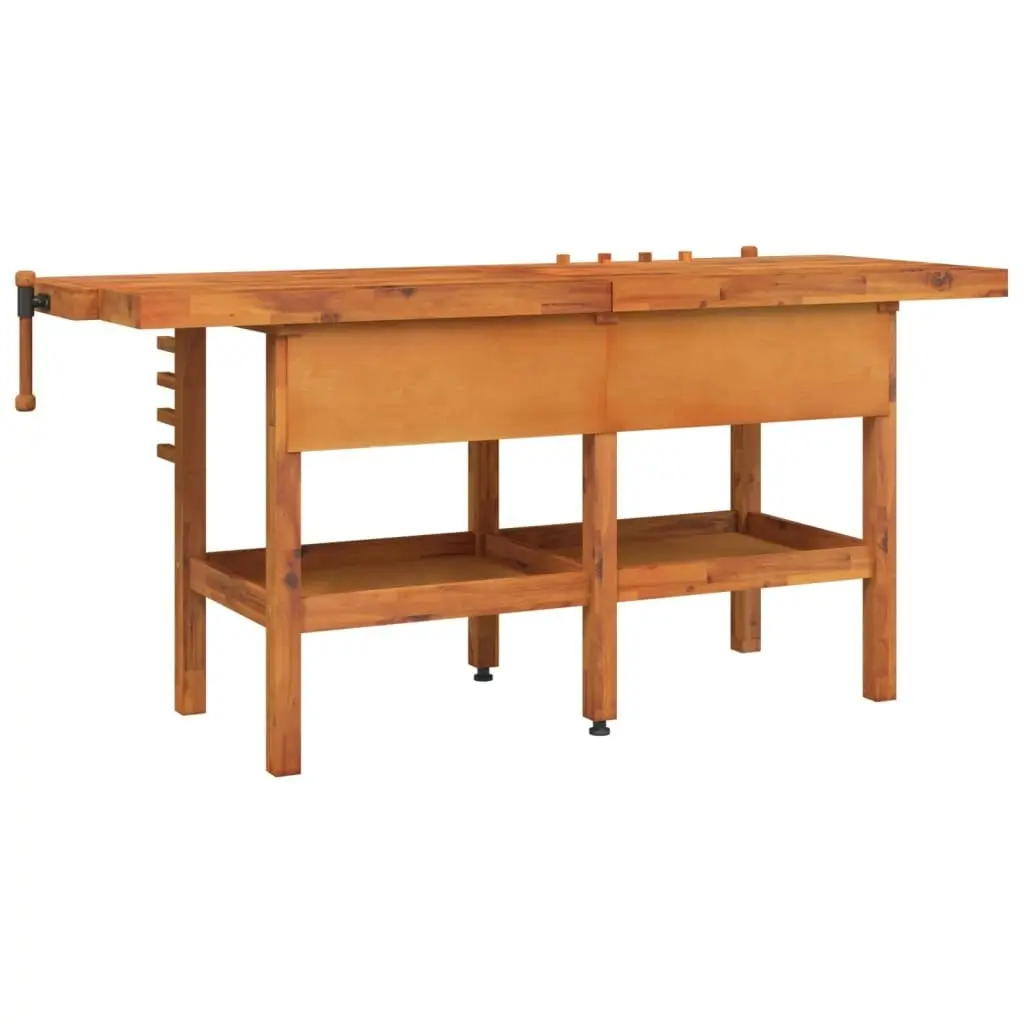 Workbench with Drawers and Vices 192x62x83 cm Solid Wood Acacia 153325