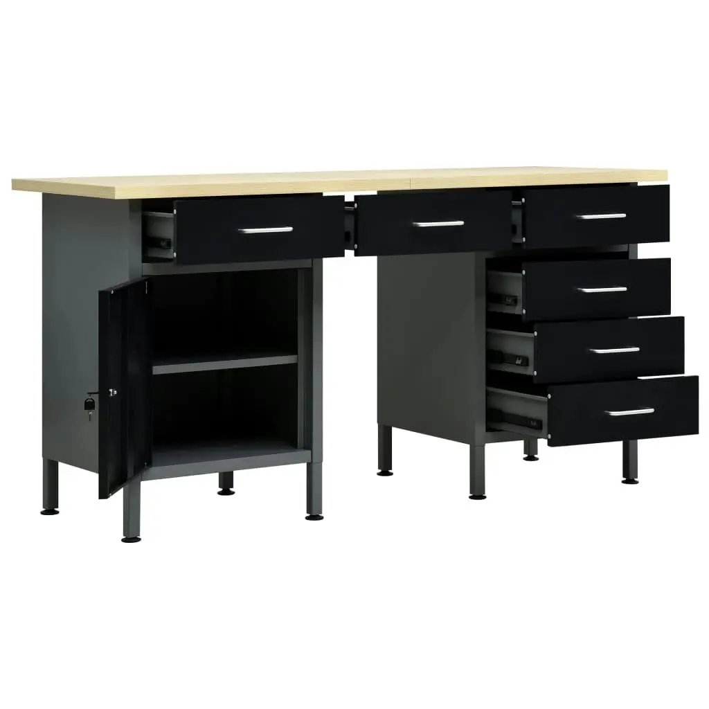 Workbench Black 160x60x85 cm Steel 145347