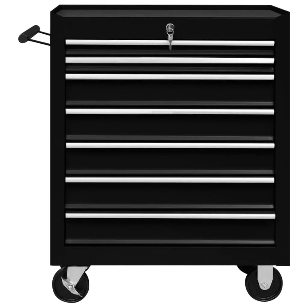 Workshop Tool Trolley with 7 Drawers Black 147174