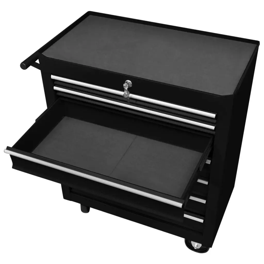 Workshop Tool Trolley with 7 Drawers Black 147174