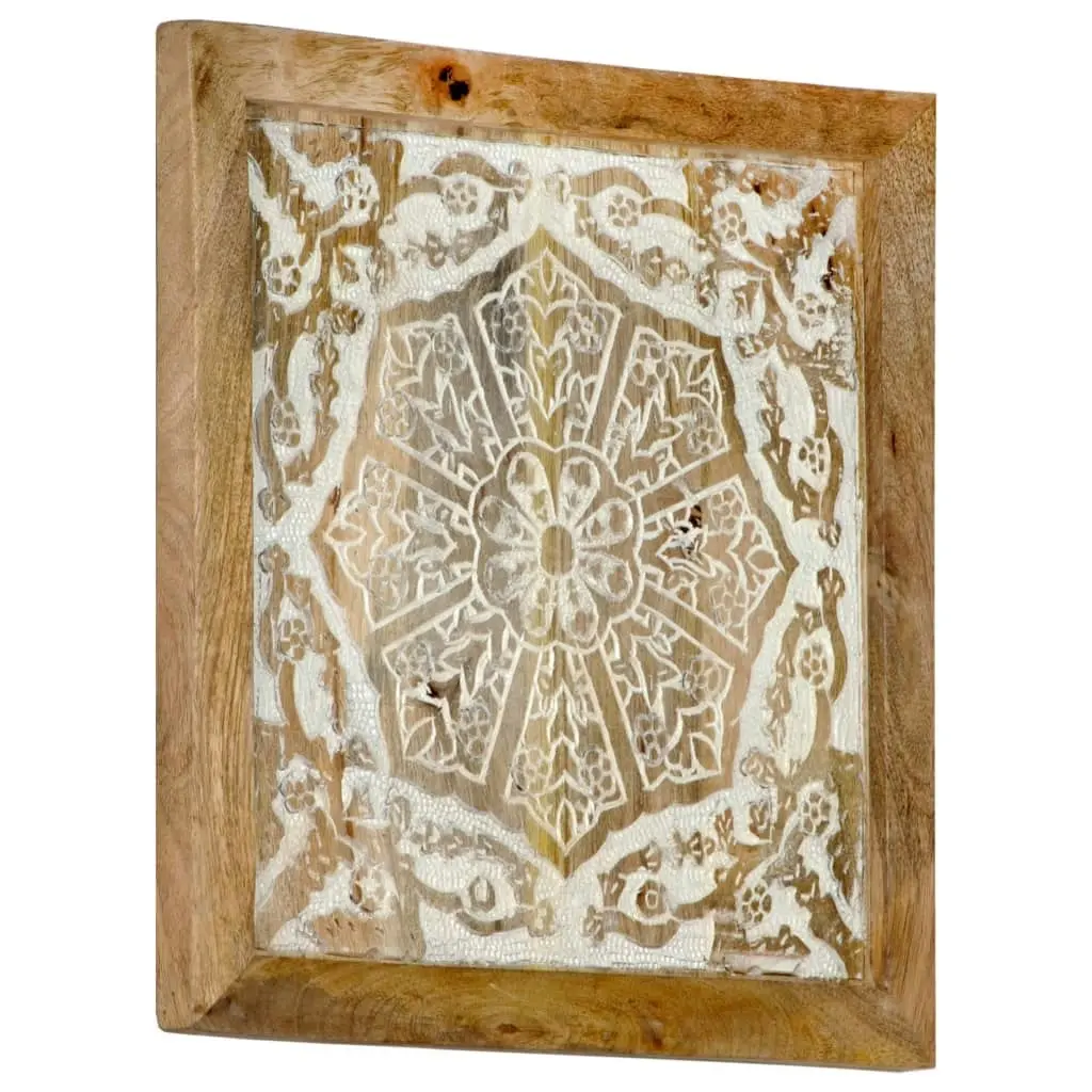 Hand-Carved Wall Panels 2 pcs Solid Mango Wood 40x40x1.5 cm 321651