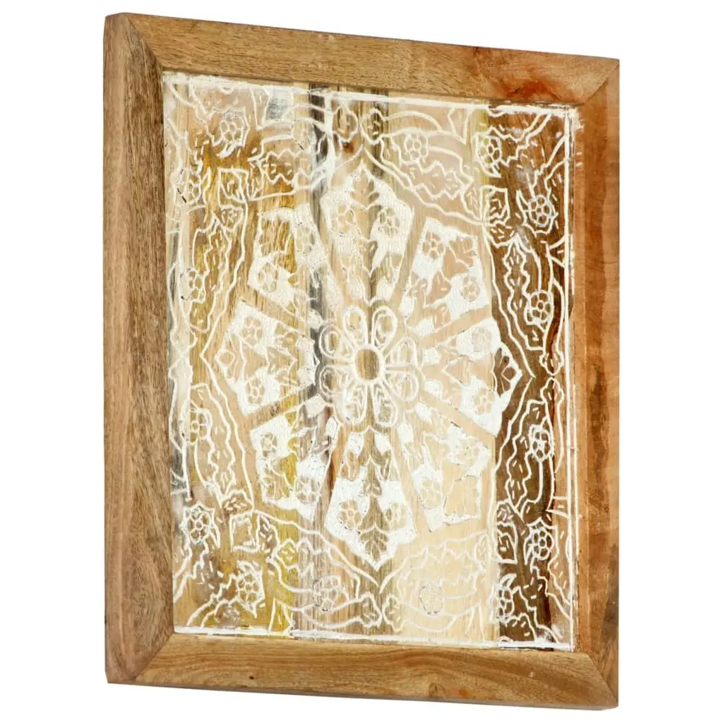 Hand-Carved Wall Panels 2 pcs Solid Mango Wood 40x40x1.5 cm 321651