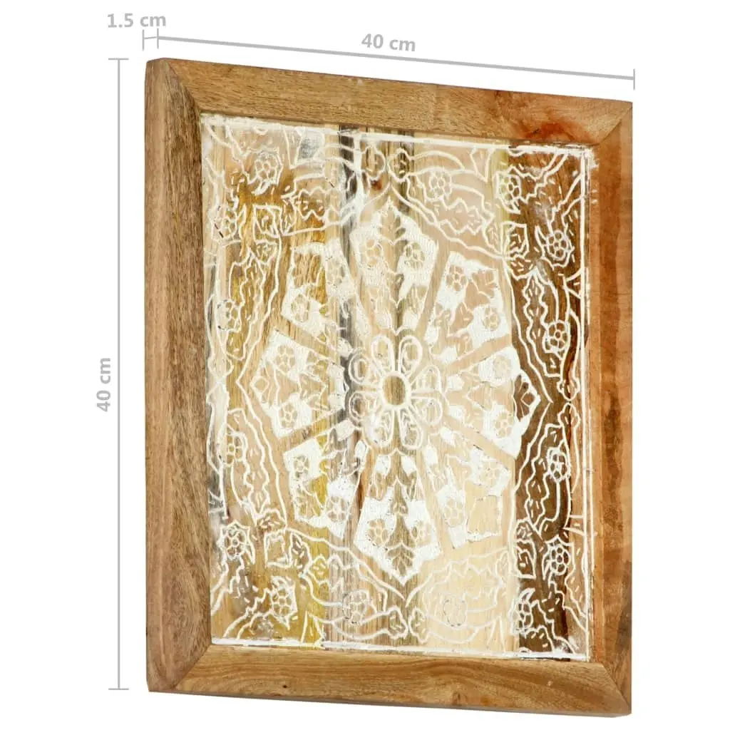 Hand-Carved Wall Panels 2 pcs Solid Mango Wood 40x40x1.5 cm 321651