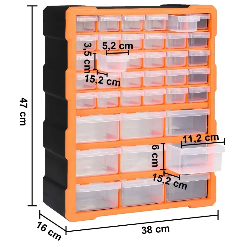 Multi-drawer Organiser with 39 Drawers 38x16x47 cm 147585