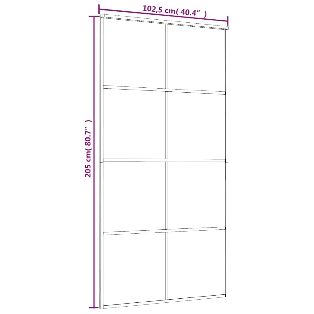 Sliding Door Black 102,5x205 cm ESG Glass and Aluminium 151674