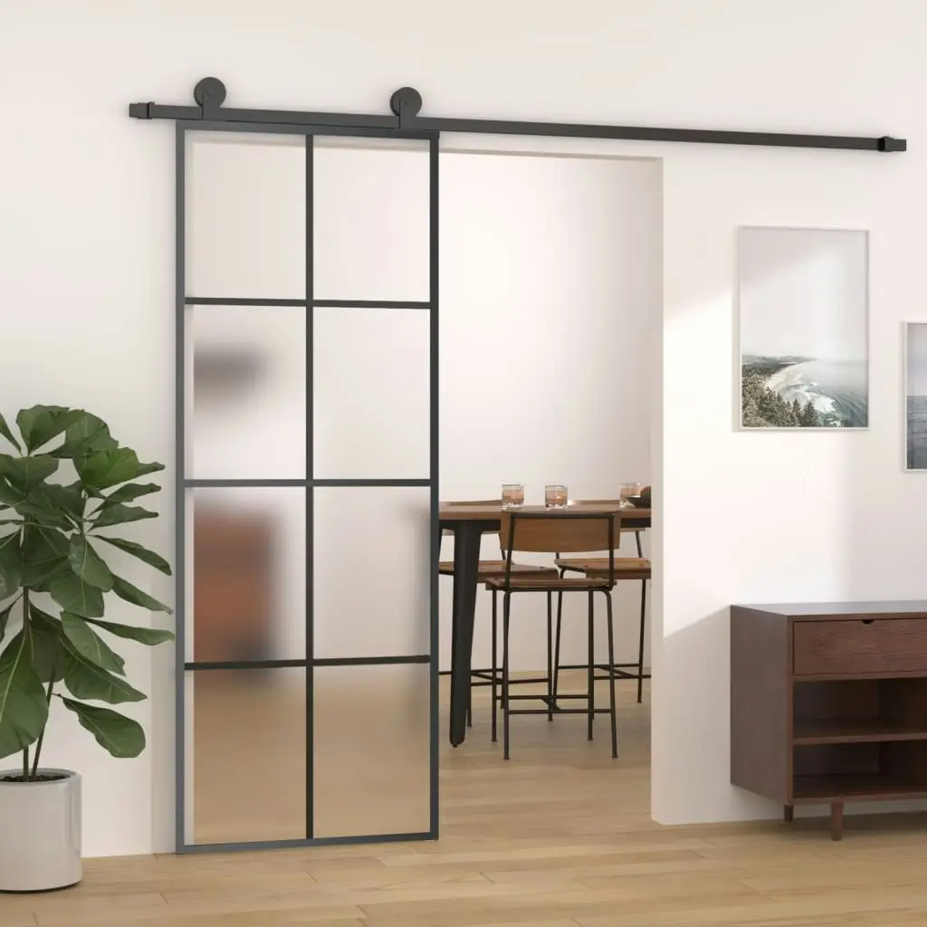 Sliding Door with Hardware Set 76x205 cm ESG Glass&Aluminium 3152140