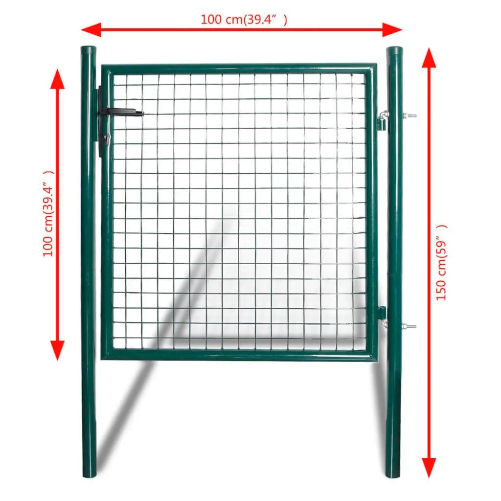 Single Door Fence Gate Powder-Coated Steel 142030