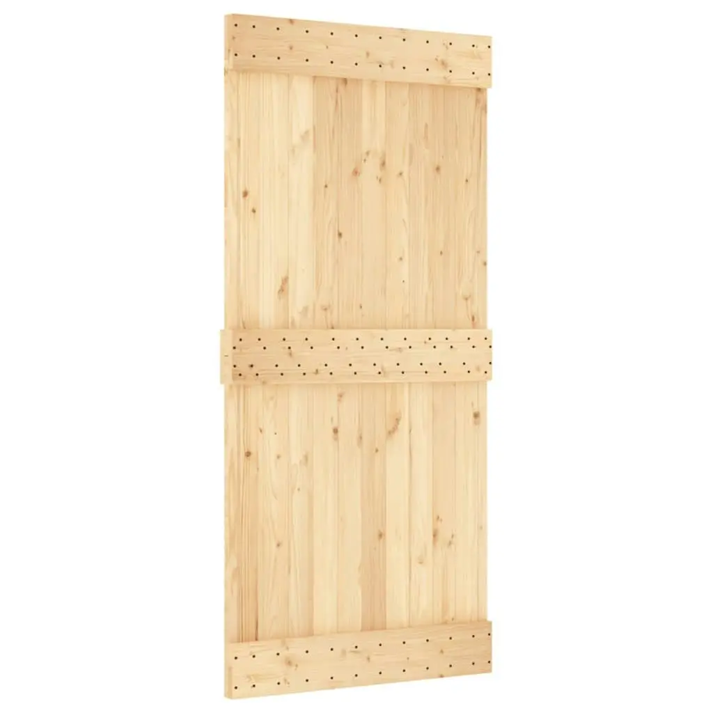 Sliding Door with Hardware Set 95x210 cm Solid Wood Pine 3203108