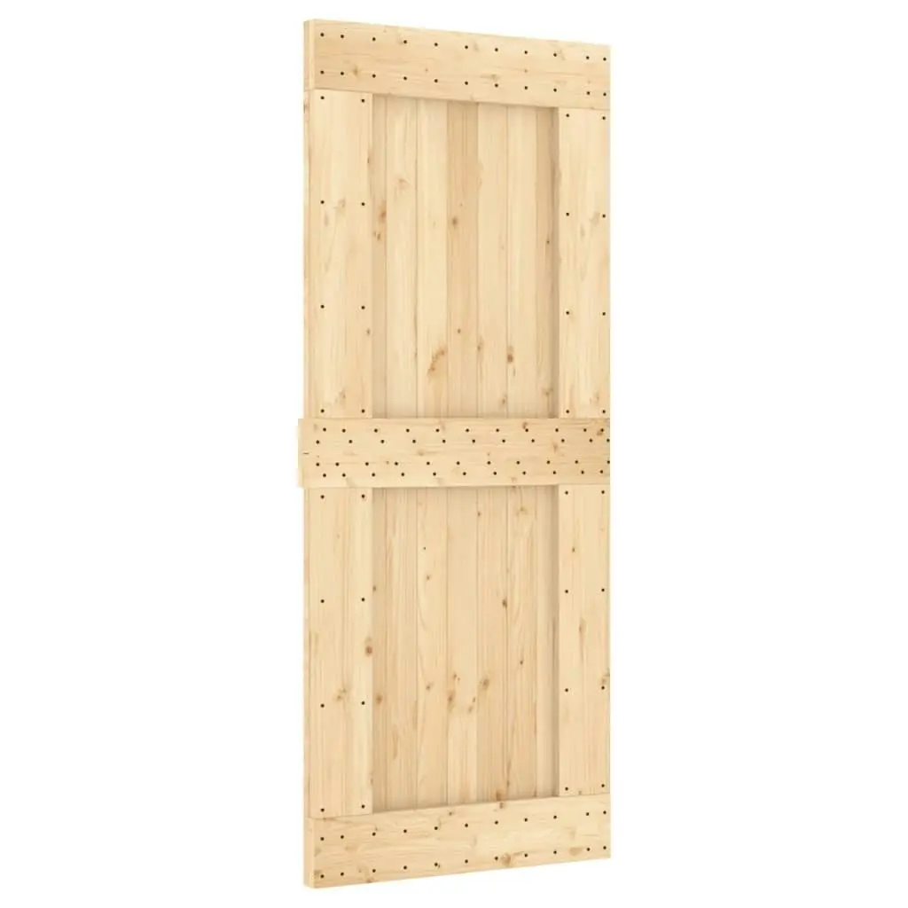 Sliding Door with Hardware Set 85x210 cm Solid Wood Pine 3203205