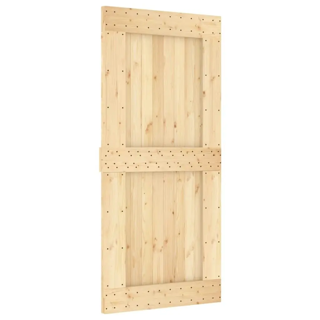 Sliding Door with Hardware Set 95x210 cm Solid Wood Pine 3203240