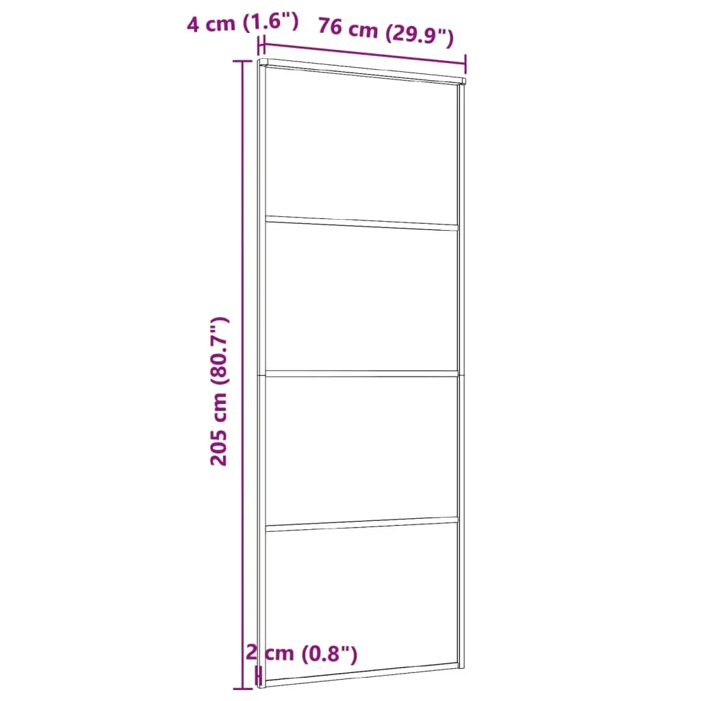 Sliding Door Frosted ESG Glass and Aluminium 76x205 cm Black 151655