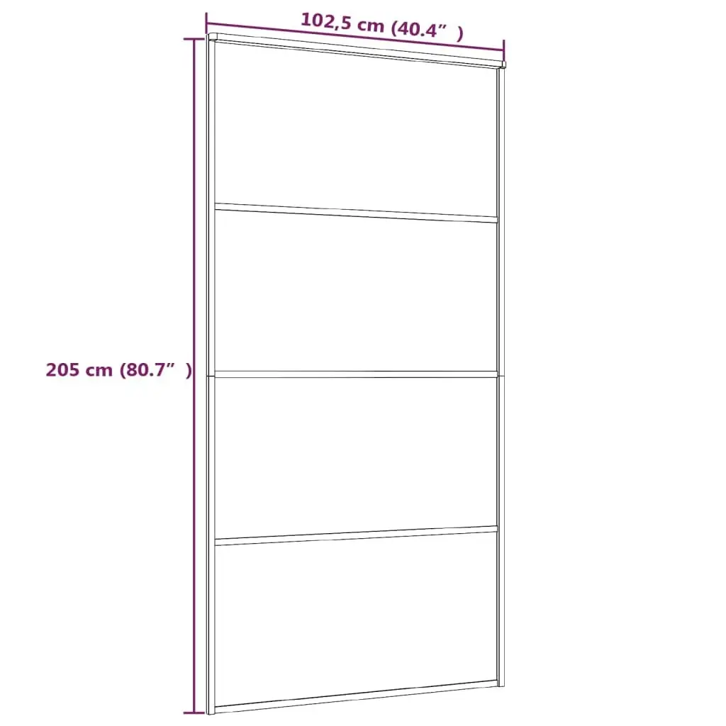 Sliding Door Frosted ESG Glass and Aluminium 102.5x205 cm Black 151663