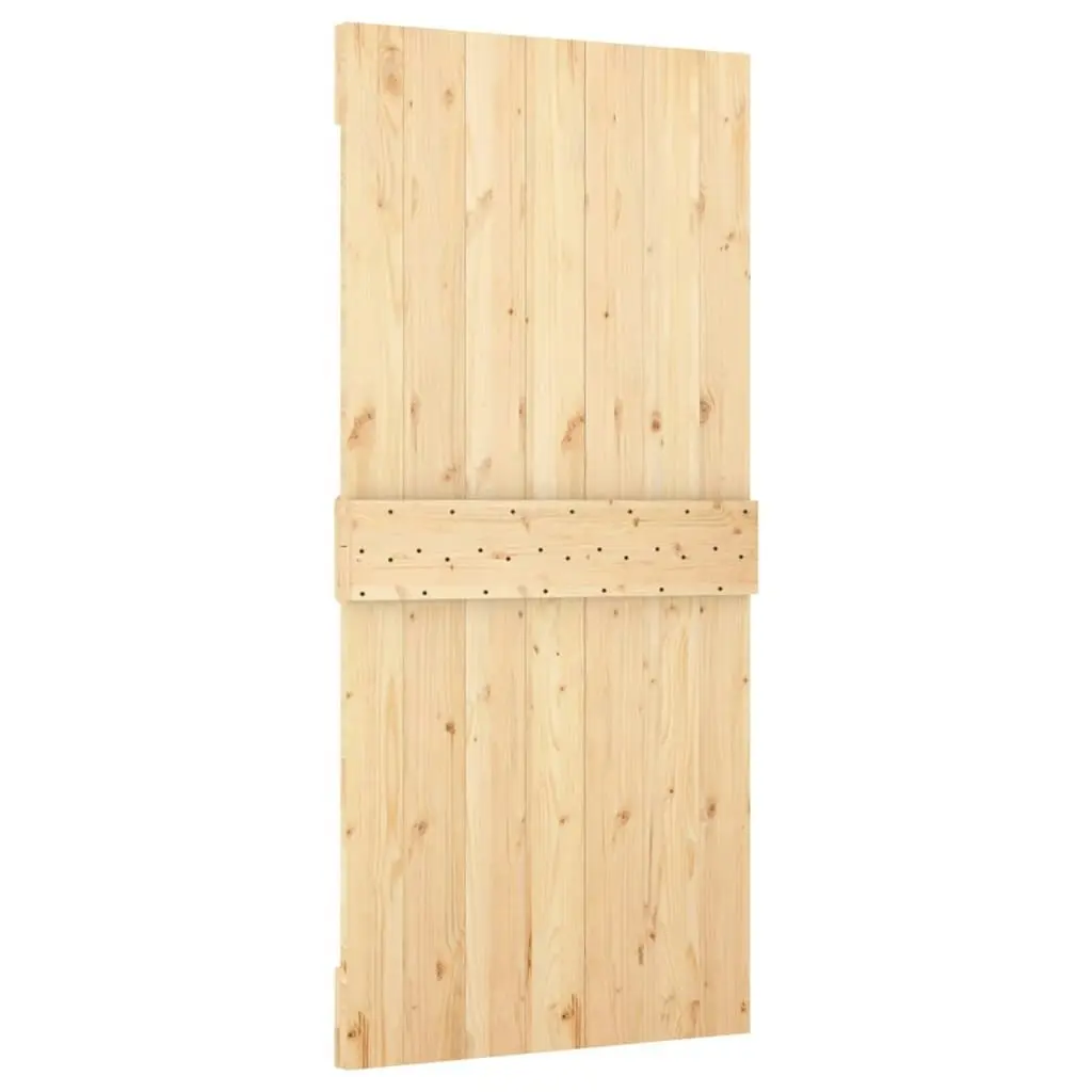 Sliding Door with Hardware Set 95x210 cm Solid Wood Pine 3203250