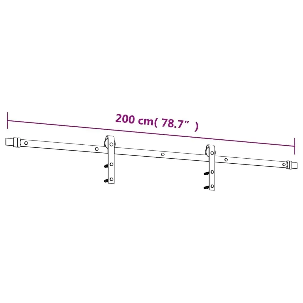 Sliding Door with Hardware Set 90x210 cm Solid Wood Pine 3203001