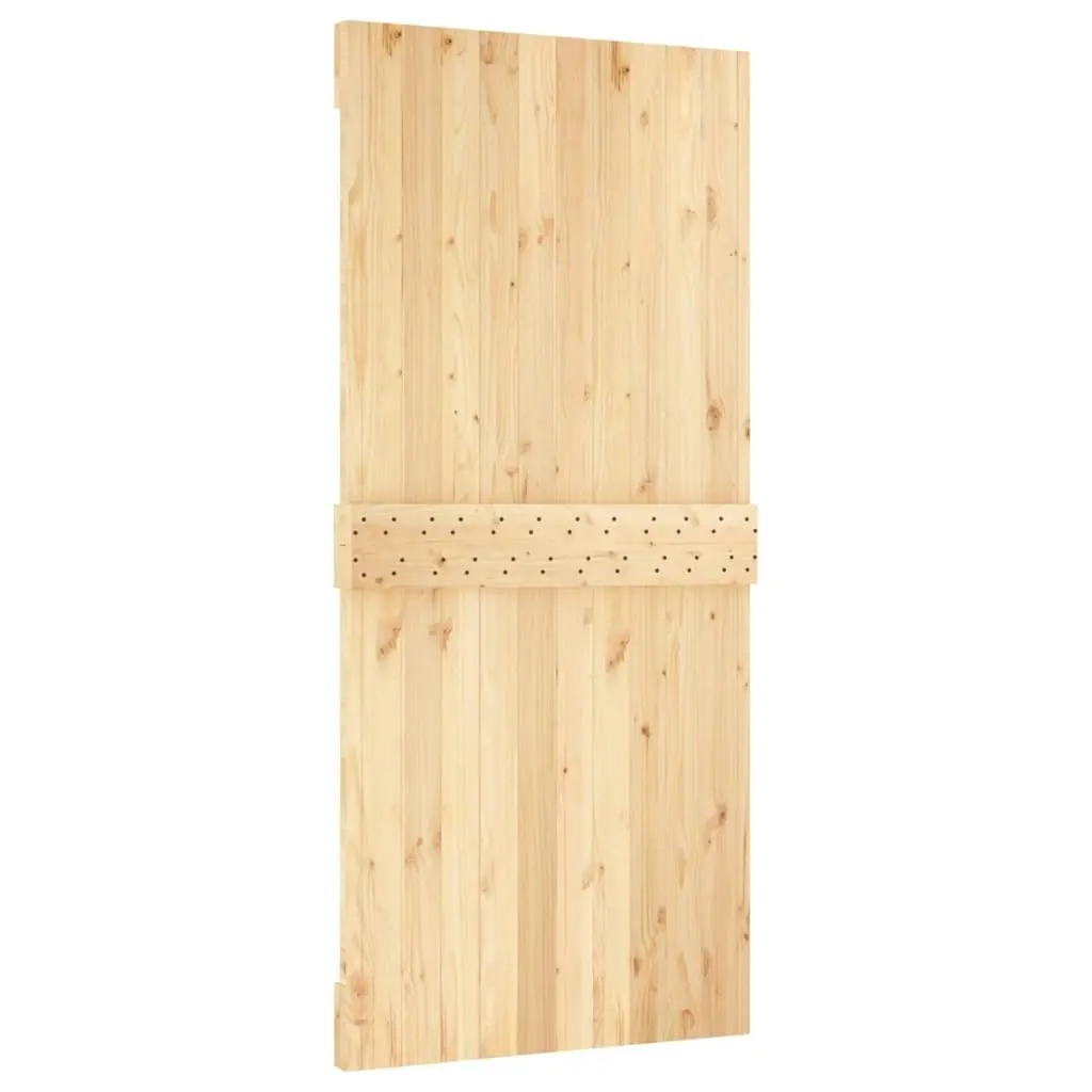 Sliding Door with Hardware Set 95x210 cm Solid Wood Pine 3203068