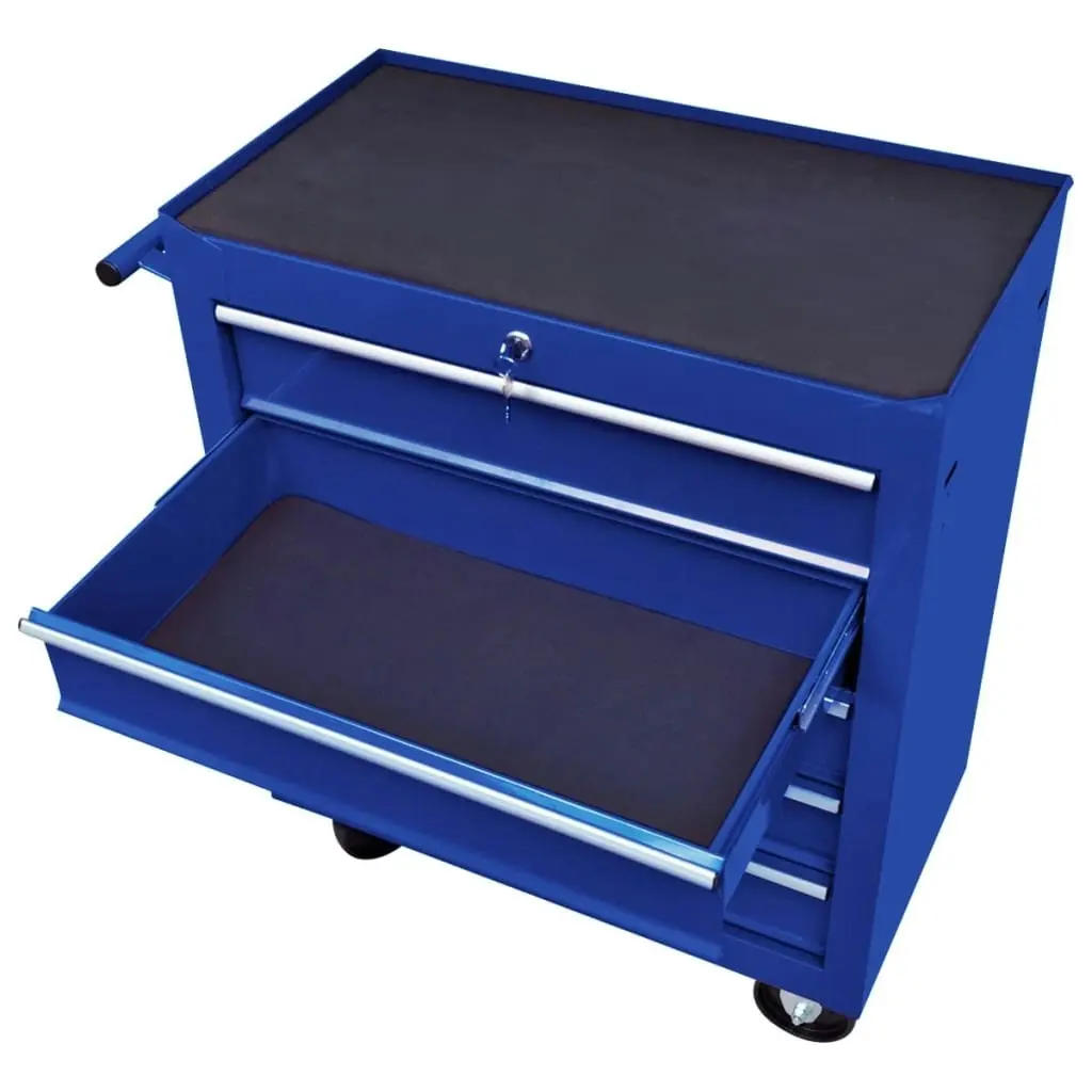 Workshop Tool Trolley with 5 Drawers Blue 147171