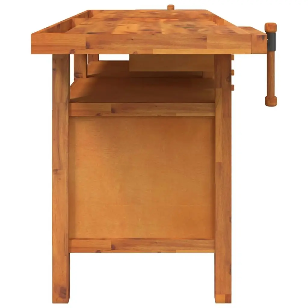 Workbench with Drawers and Vices 192x62x83 cm Solid Wood Acacia 153326