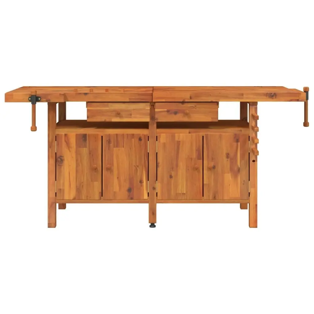 Workbench with Drawers and Vices 192x62x83 cm Solid Wood Acacia 153326