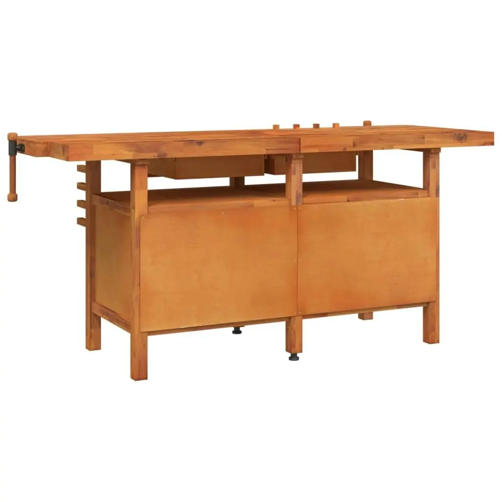 Workbench with Drawers and Vices 192x62x83 cm Solid Wood Acacia 153326