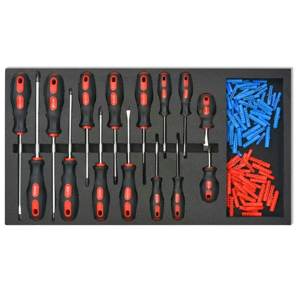 Workshop Tool Trolley with 1125 Tools Steel Red 142248