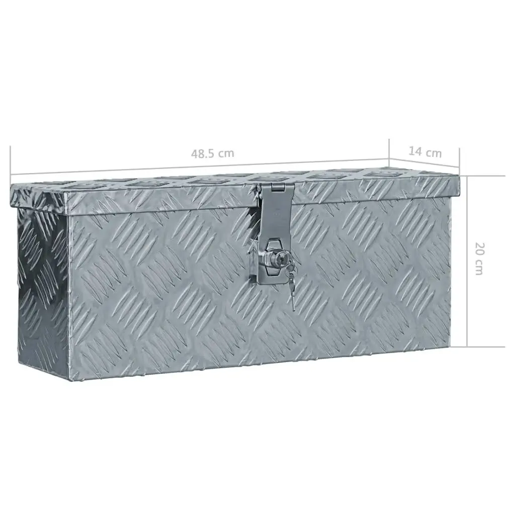 Aluminium Box 48.5x14x20 cm Silver 142935