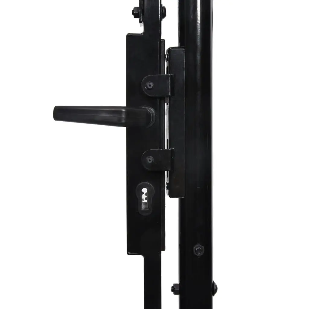 Fence Gate Double Door with Spike Top Steel 3x1.5 m Black 146028