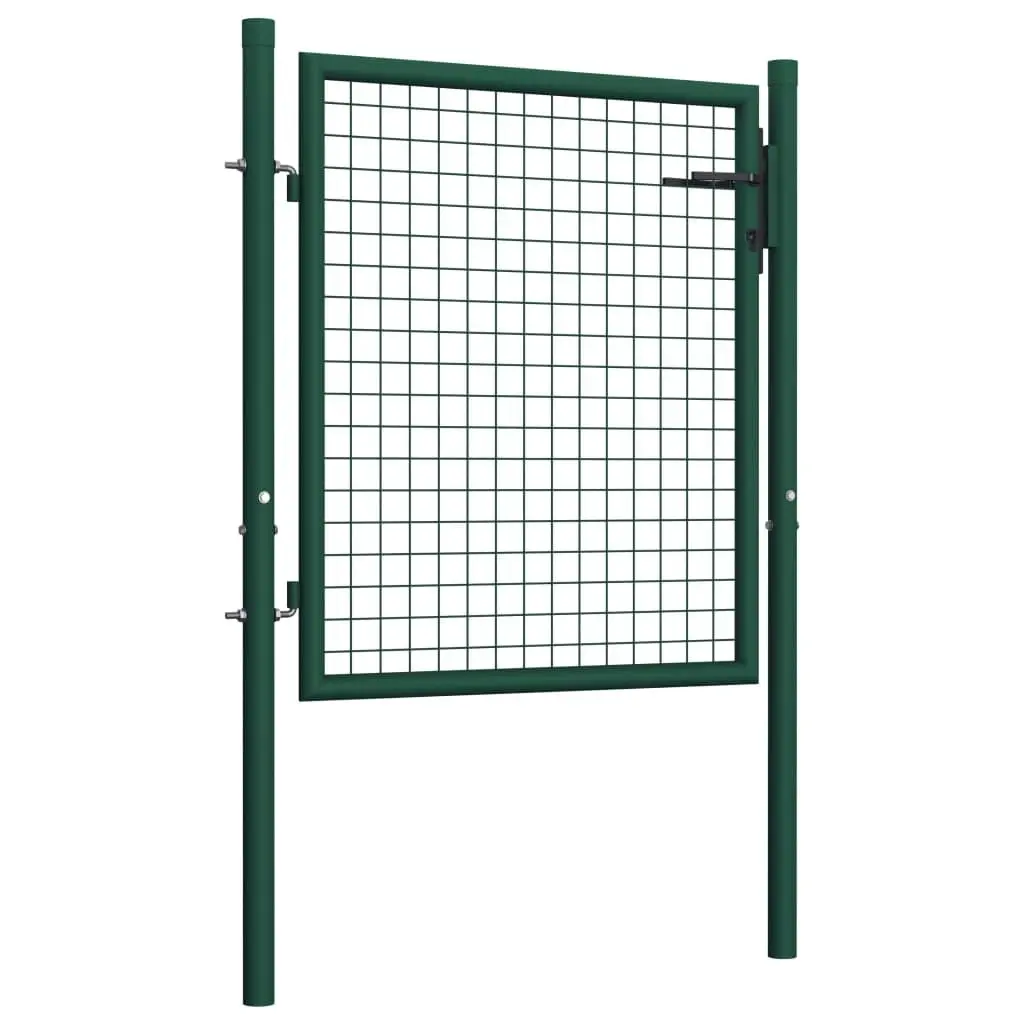 Fence Gate Steel 100x75 cm Green 145732