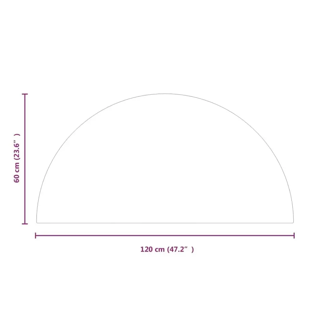 Fireplace Glass Plate Half Round 1200x600 mm 324120