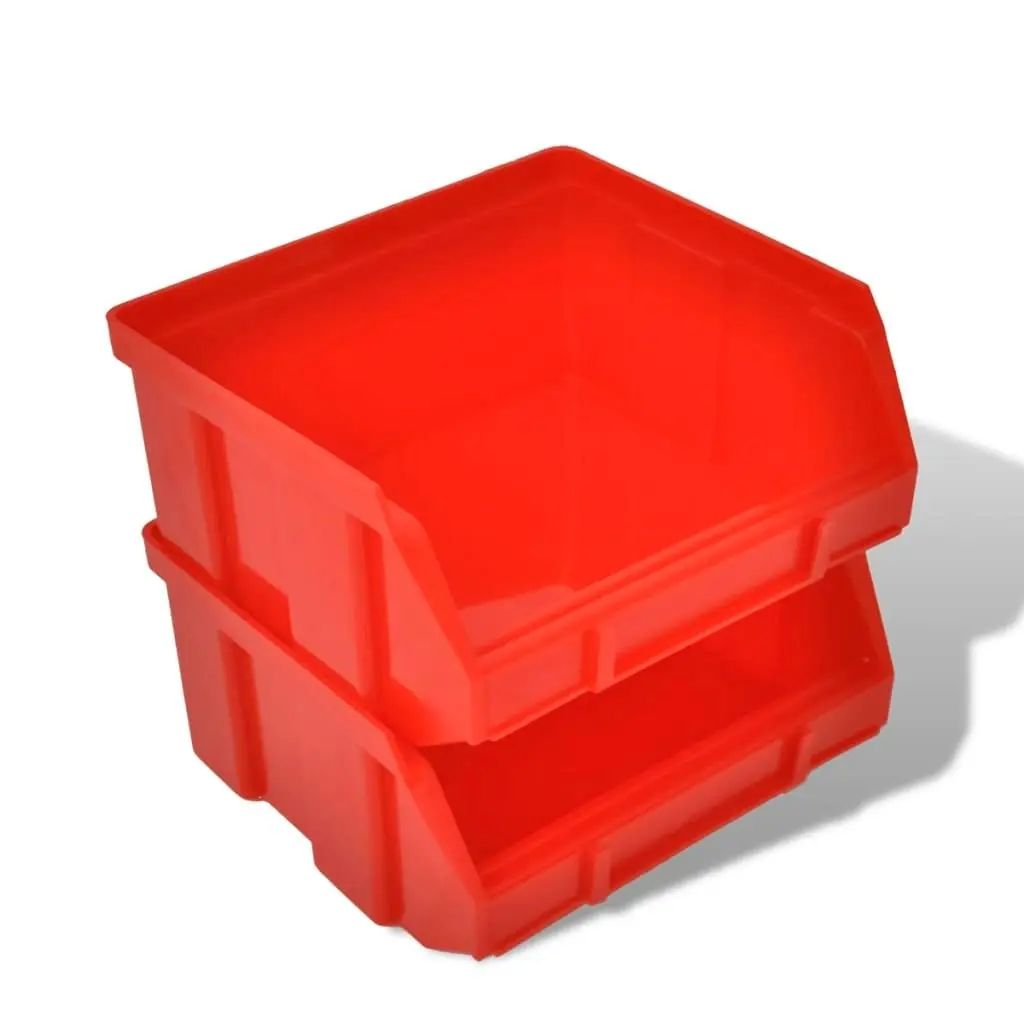 Wall Mounted Garage Plastic Storage Bin Set 30 pcs Blue & Red 140761