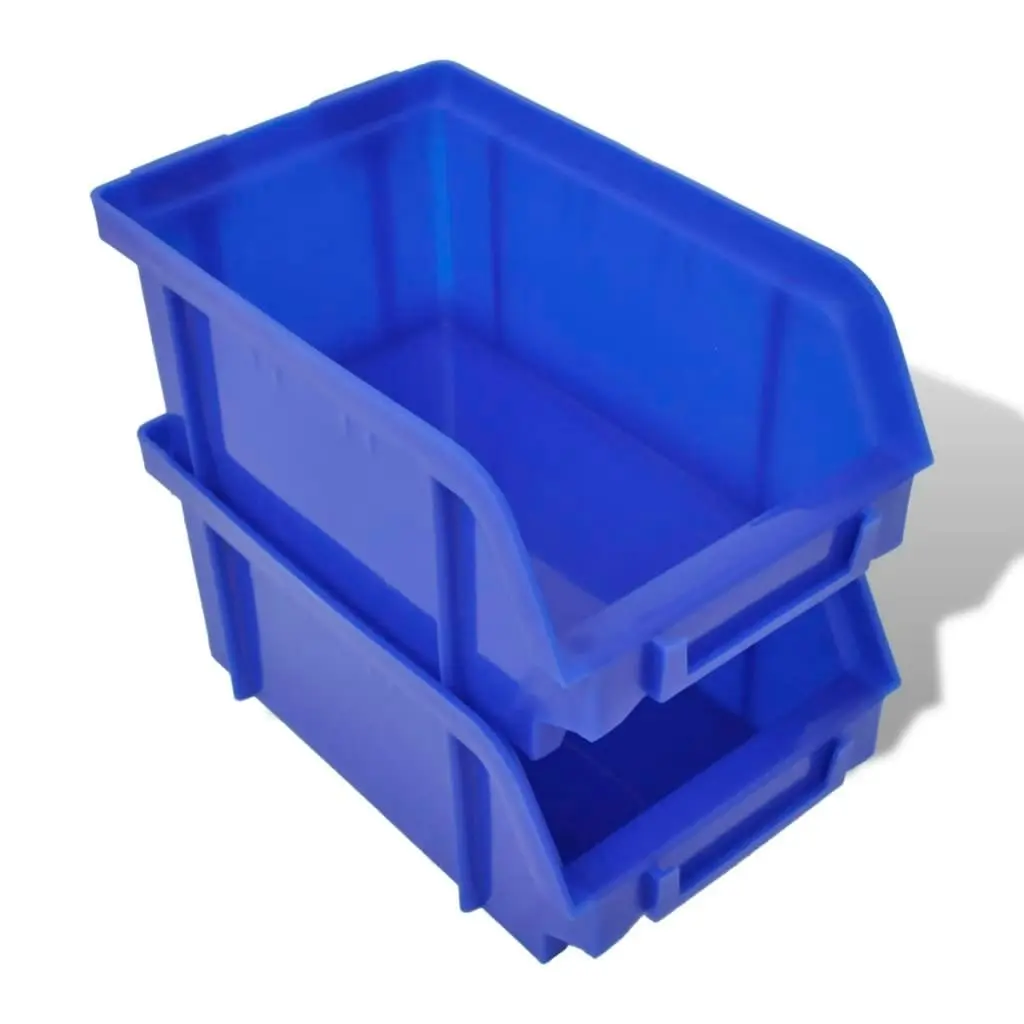 Wall Mounted Garage Plastic Storage Bin Set 30 pcs Blue & Red 140761