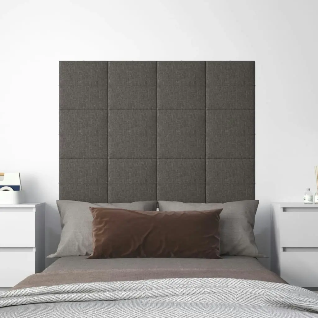 Wall Panels 12 pcs Dark Grey 30x30 cm Fabric 1.08 mÃ‚Â² 344032