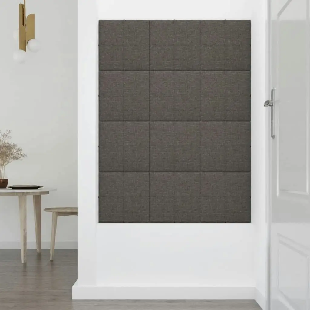 Wall Panels 12 pcs Dark Grey 30x30 cm Fabric 1.08 mÃ‚Â² 344032