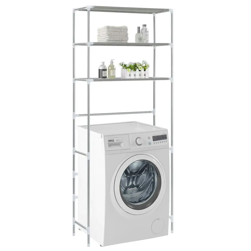 3-Tier Storage Rack over Laundry Machine Silver 69x28x169 cm 282465