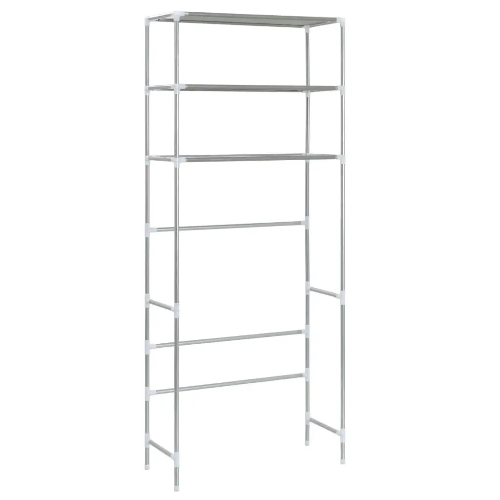 3-Tier Storage Rack over Laundry Machine Silver 69x28x169 cm 282465