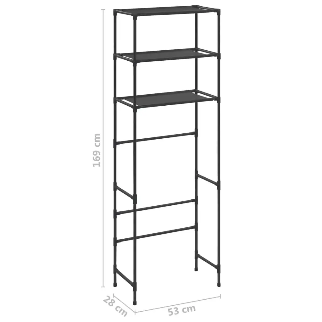 3-Tier Storage Rack over Toilet Black 53x28x169 cm 288329