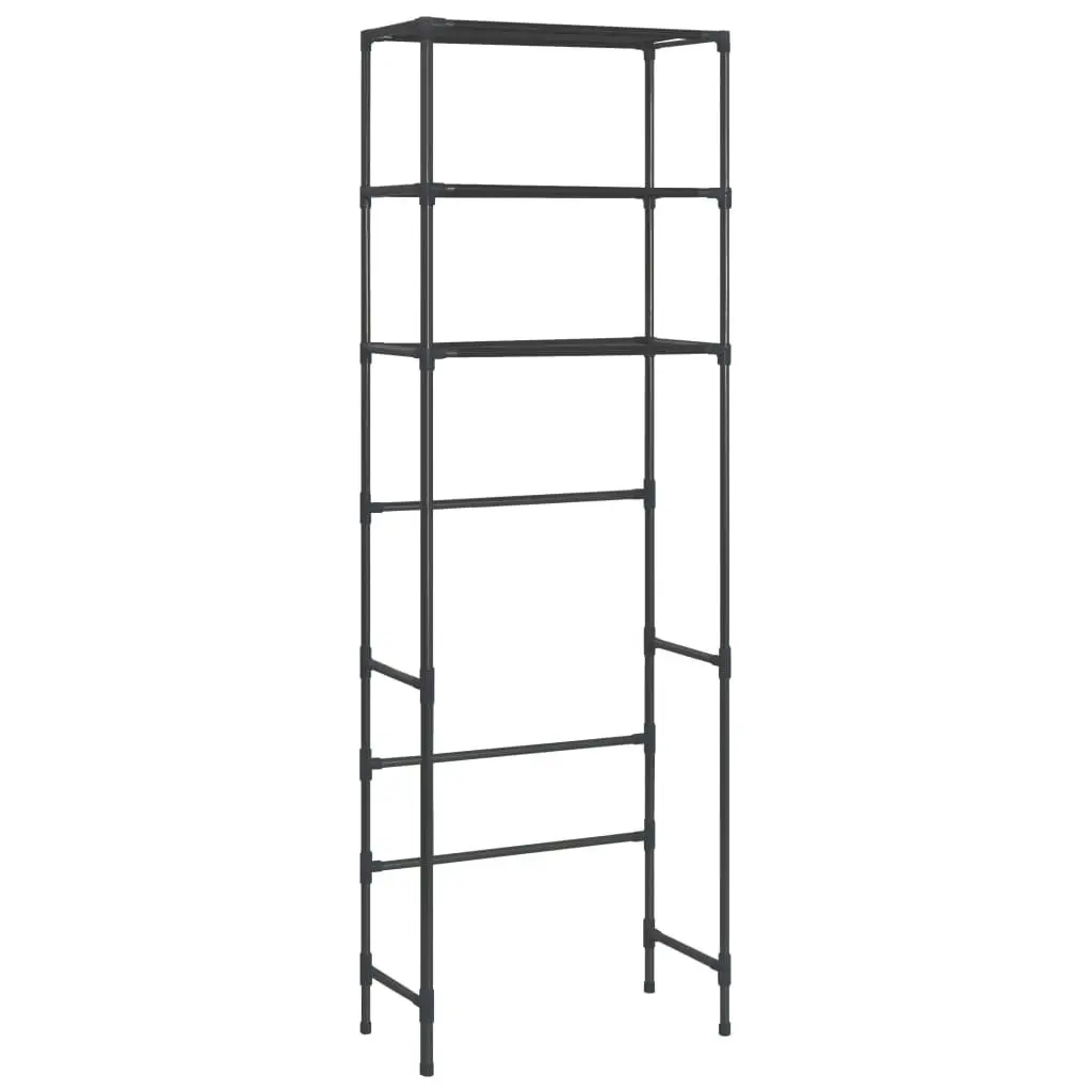 3-Tier Storage Rack over Toilet Black 53x28x169 cm 288329