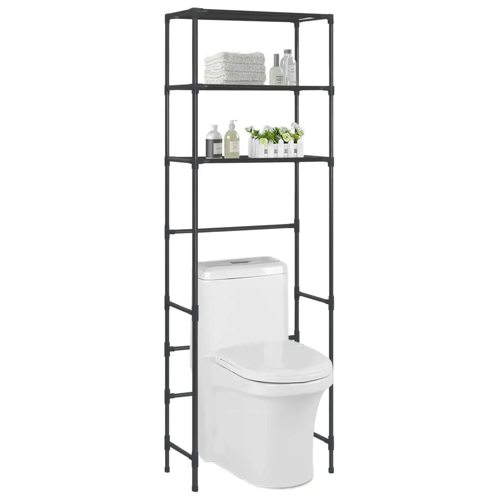 3-Tier Storage Rack over Toilet Black 53x28x169 cm 288329