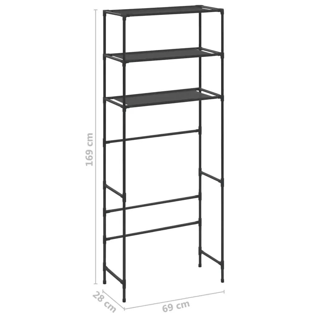 3-Tier Storage Rack over Laundry Machine Black 69x28x169 cm 288330